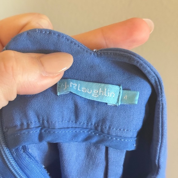 J‎ McLaughlin • Knee Length Scallop Skirt Stretchy Blue Sz 4 Tennis Pickleball - Picture 6 of 10